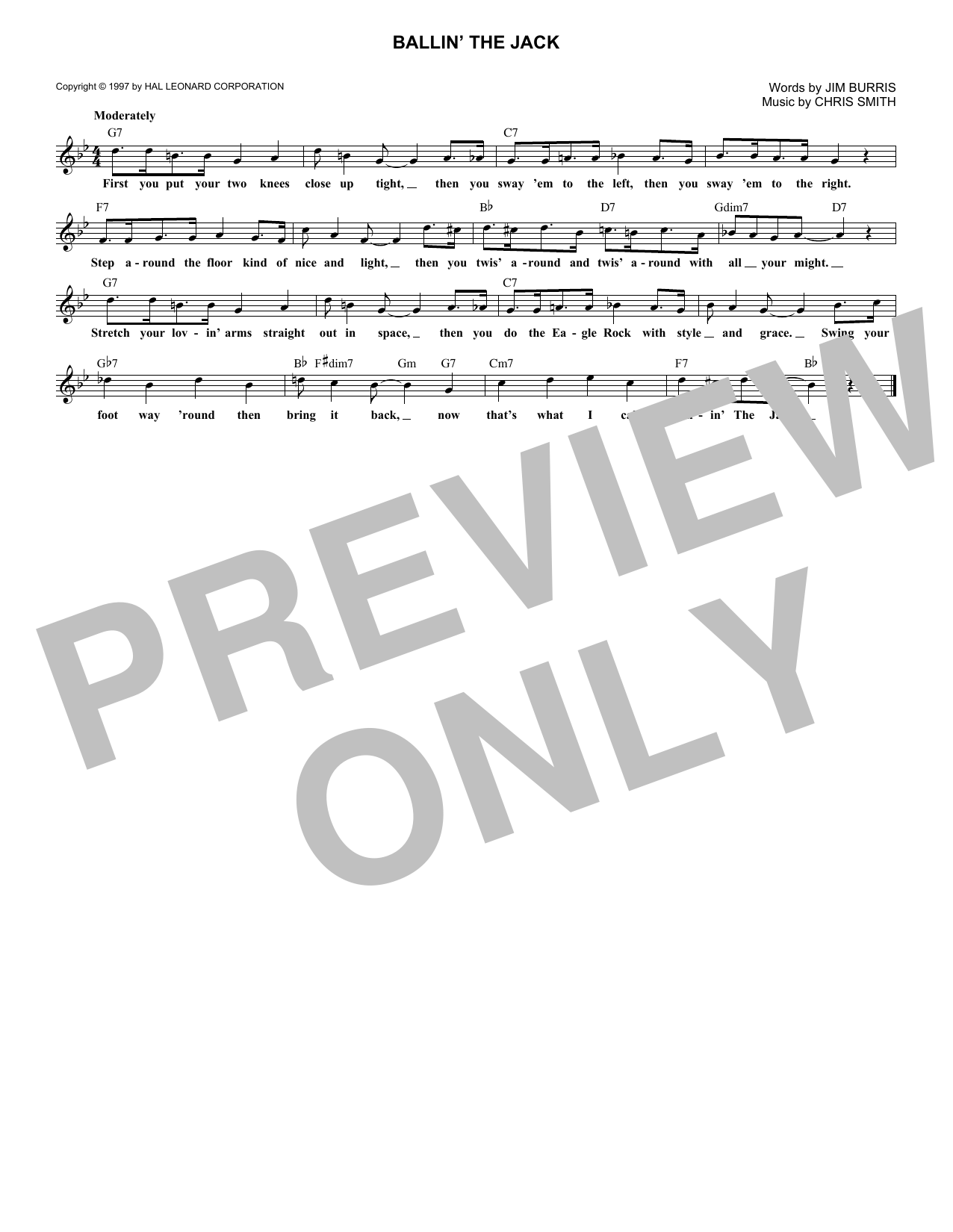 Chris Smith Ballin' The Jack sheet music notes and chords arranged for Lead Sheet / Fake Book