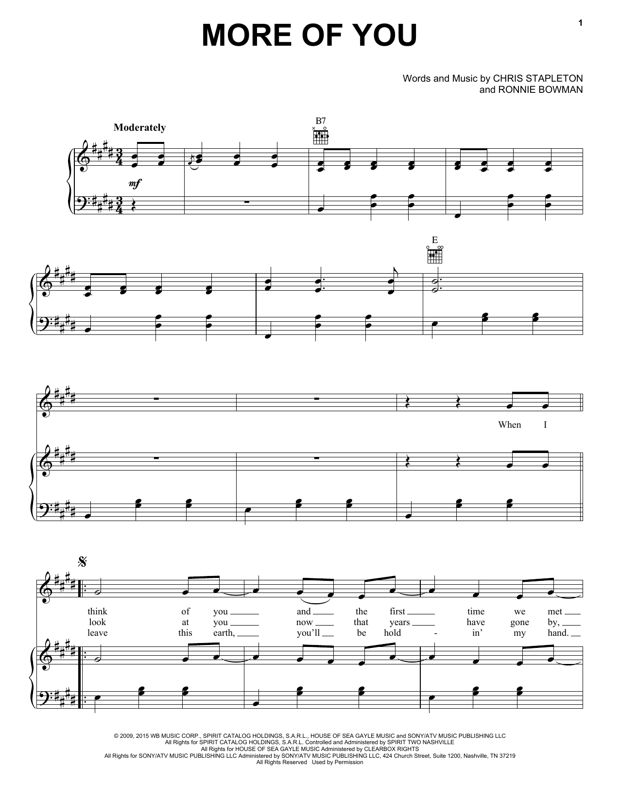 Chris Stapleton More Of You sheet music notes and chords arranged for Guitar Chords/Lyrics