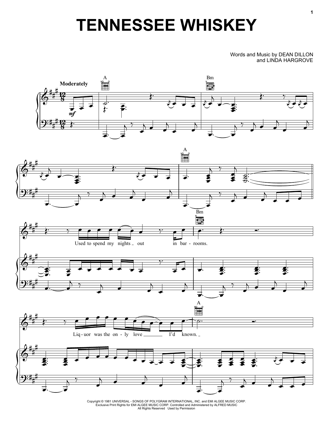 Chris Stapleton (Smooth As) Tennessee Whiskey sheet music notes and chords arranged for Guitar Tab