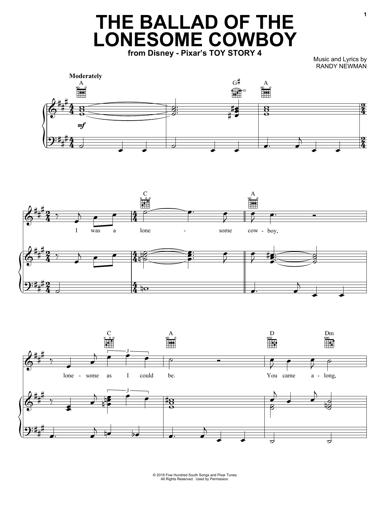 Chris Stapleton The Ballad Of The Lonesome Cowboy (from Toy Story 4) sheet music notes and chords arranged for Ocarina