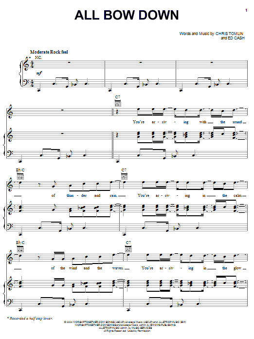 Chris Tomlin All Bow Down sheet music notes and chords arranged for Piano, Vocal & Guitar Chords (Right-Hand Melody)