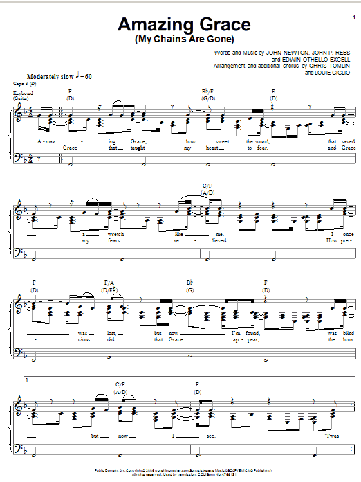 Chris Tomlin Amazing Grace (My Chains Are Gone) sheet music notes and chords arranged for Violin Solo