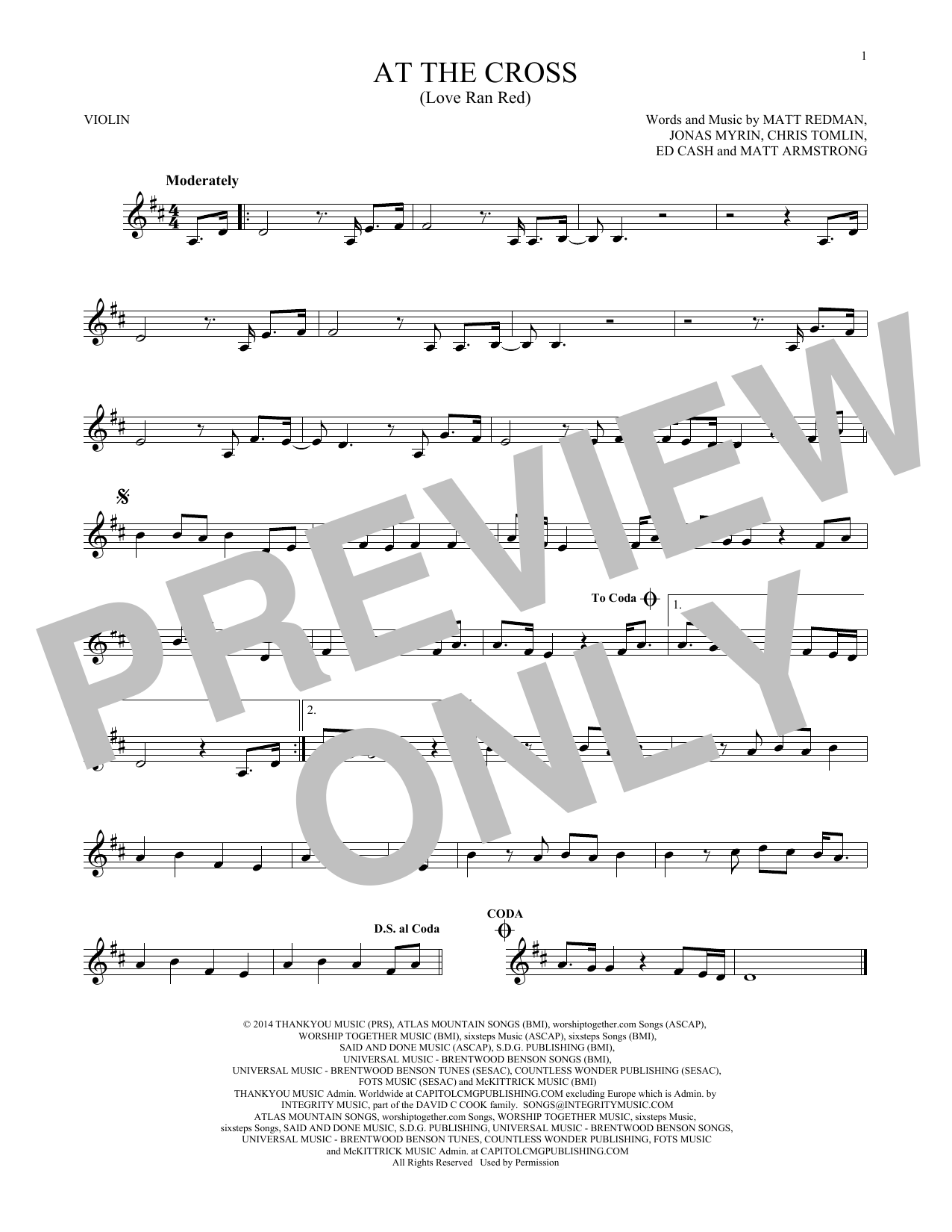 Chris Tomlin At The Cross (Love Ran Red) sheet music notes and chords arranged for Piano, Vocal & Guitar Chords (Right-Hand Melody)