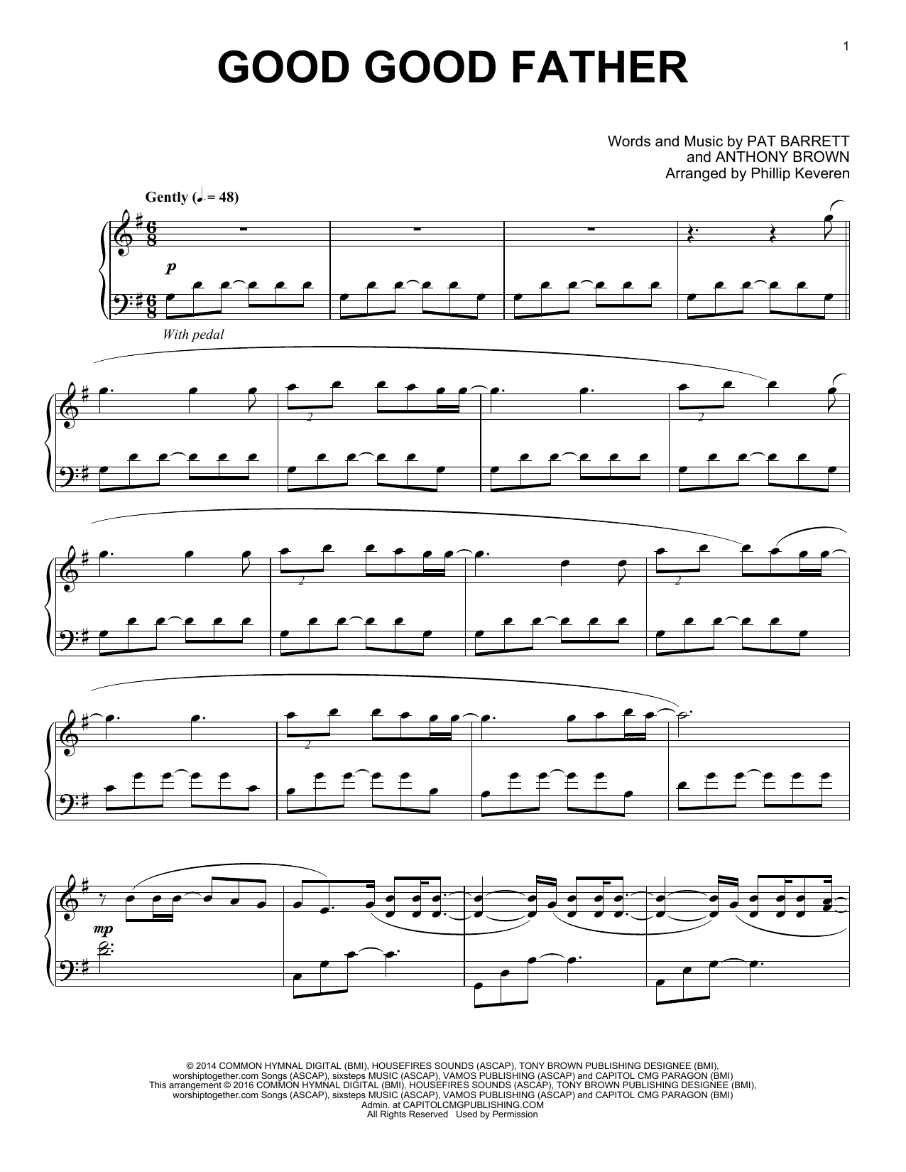 Chris Tomlin Good Good Father (arr. Phillip Keveren) sheet music notes and chords arranged for Piano Solo
