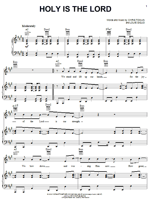 Chris Tomlin Holy Is The Lord sheet music notes and chords arranged for Violin Solo