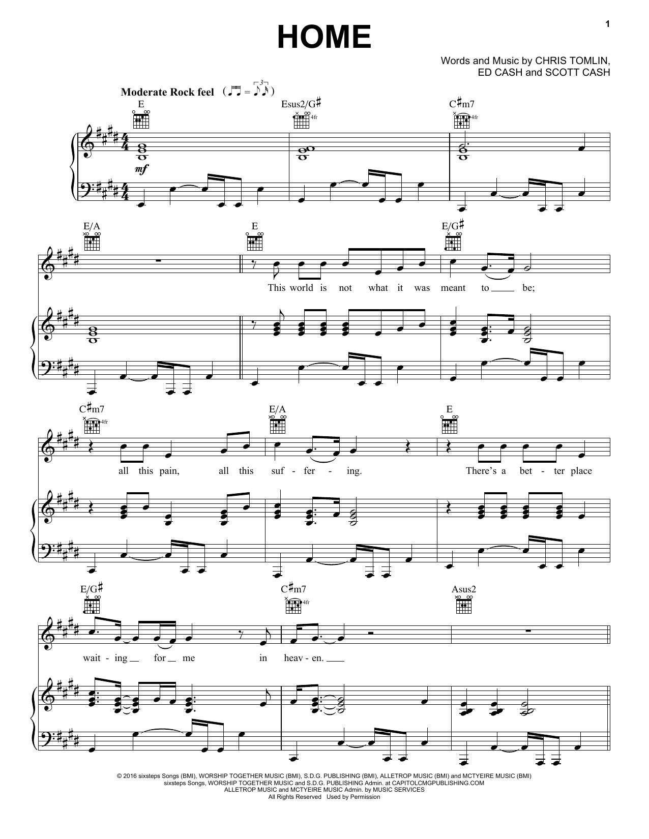 Chris Tomlin Home sheet music notes and chords arranged for Easy Guitar Tab