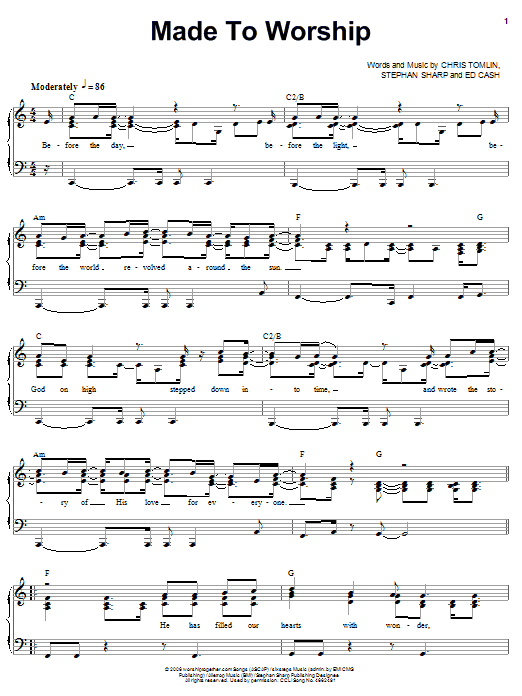Chris Tomlin Made To Worship sheet music notes and chords arranged for Lead Sheet / Fake Book
