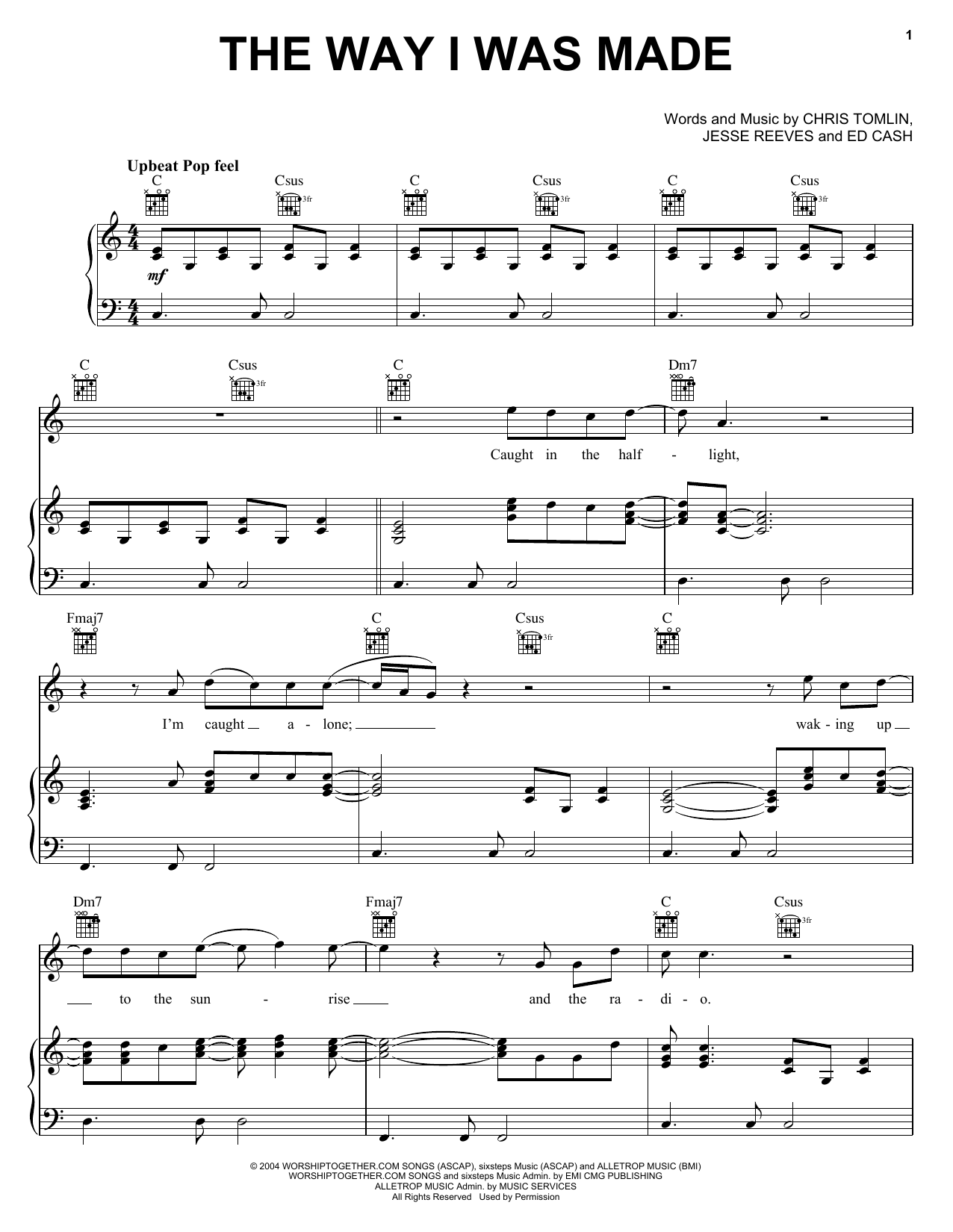 Chris Tomlin The Way I Was Made sheet music notes and chords arranged for Easy Guitar Tab