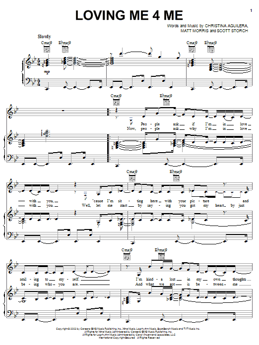 Christina Aguilera Loving Me 4 Me sheet music notes and chords arranged for Piano, Vocal & Guitar Chords (Right-Hand Melody)