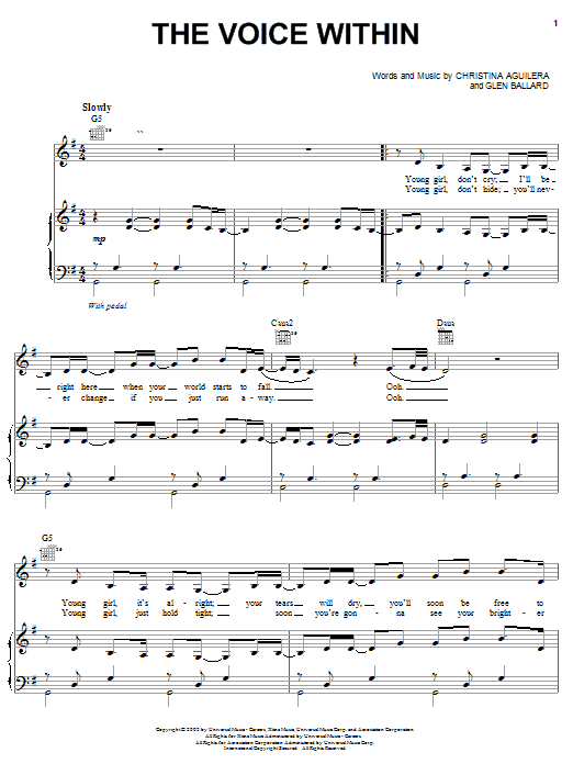 Christina Aguilera The Voice Within sheet music notes and chords arranged for Violin Solo