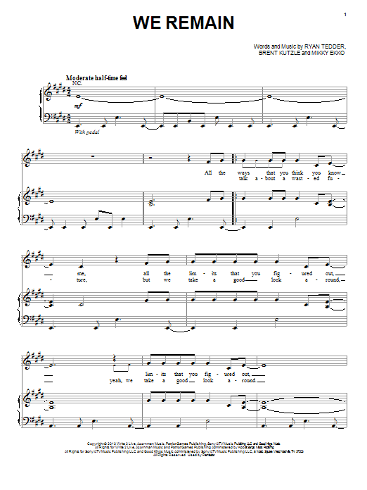 Christina Aguilera We Remain sheet music notes and chords arranged for Piano, Vocal & Guitar Chords (Right-Hand Melody)