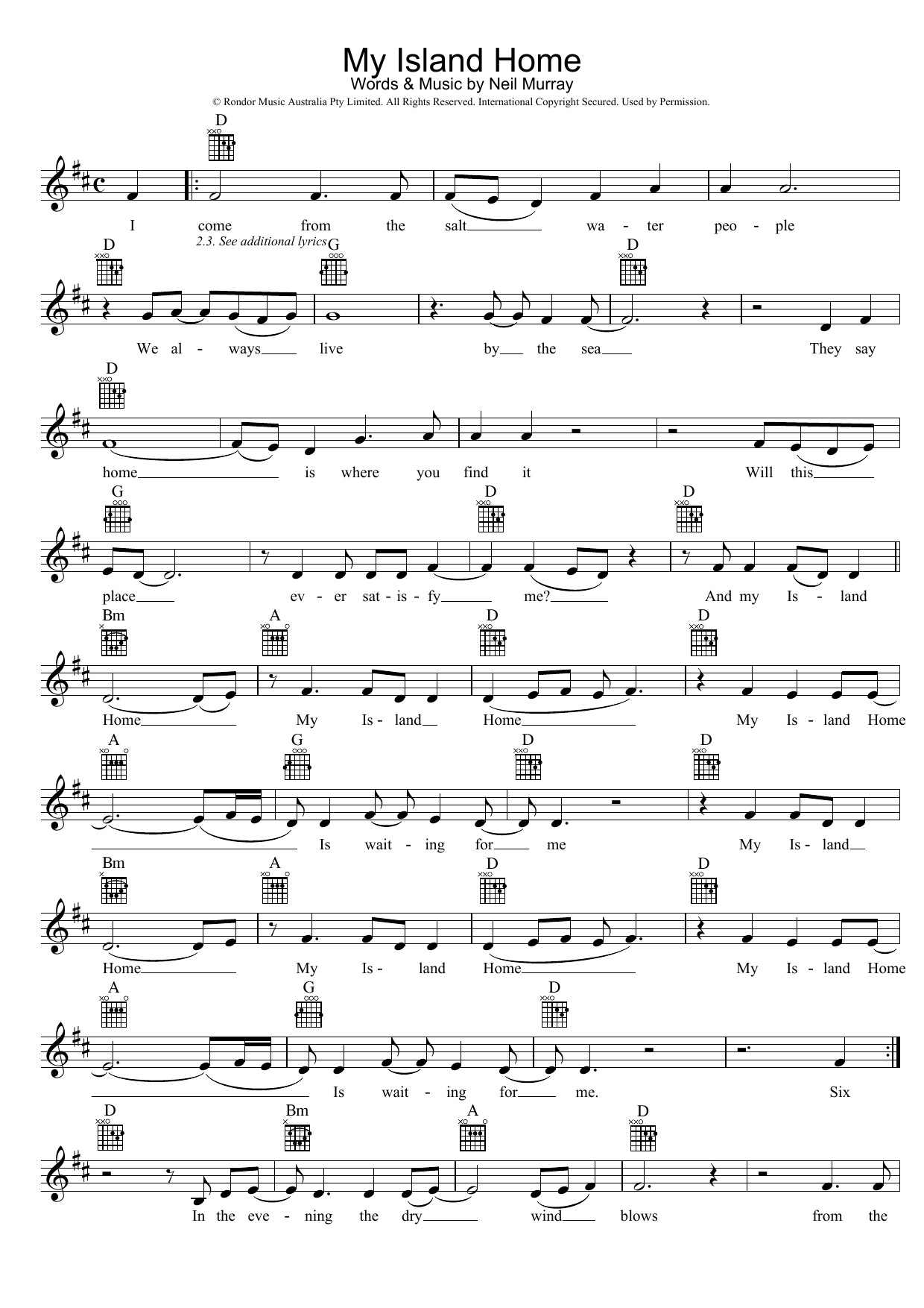 Christine Anu My Island Home sheet music notes and chords arranged for Lead Sheet / Fake Book