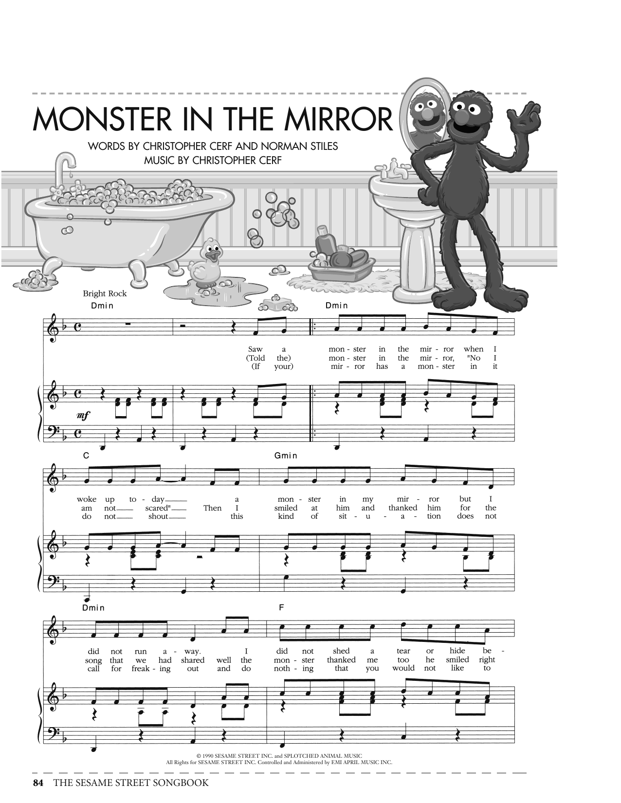 Christopher Cerf Monster In The Mirror (from Sesame Street) sheet music notes and chords arranged for Piano, Vocal & Guitar Chords (Right-Hand Melody)