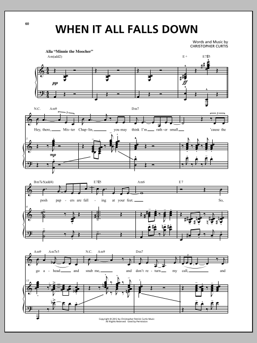 Christopher Curtis When It All Falls Down sheet music notes and chords arranged for Piano & Vocal