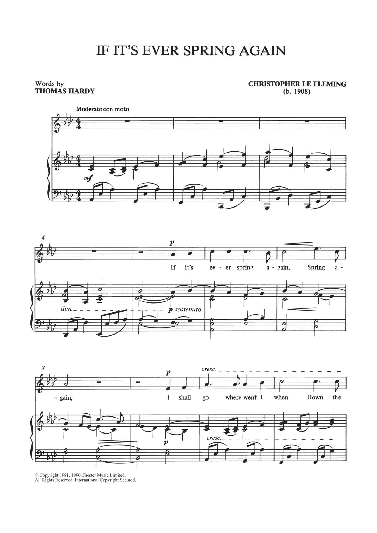 Christopher Le Fleming If It's Ever Spring Again sheet music notes and chords arranged for Piano & Vocal