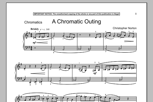 Christopher Norton A Chromatic Outing sheet music notes and chords arranged for Piano Solo