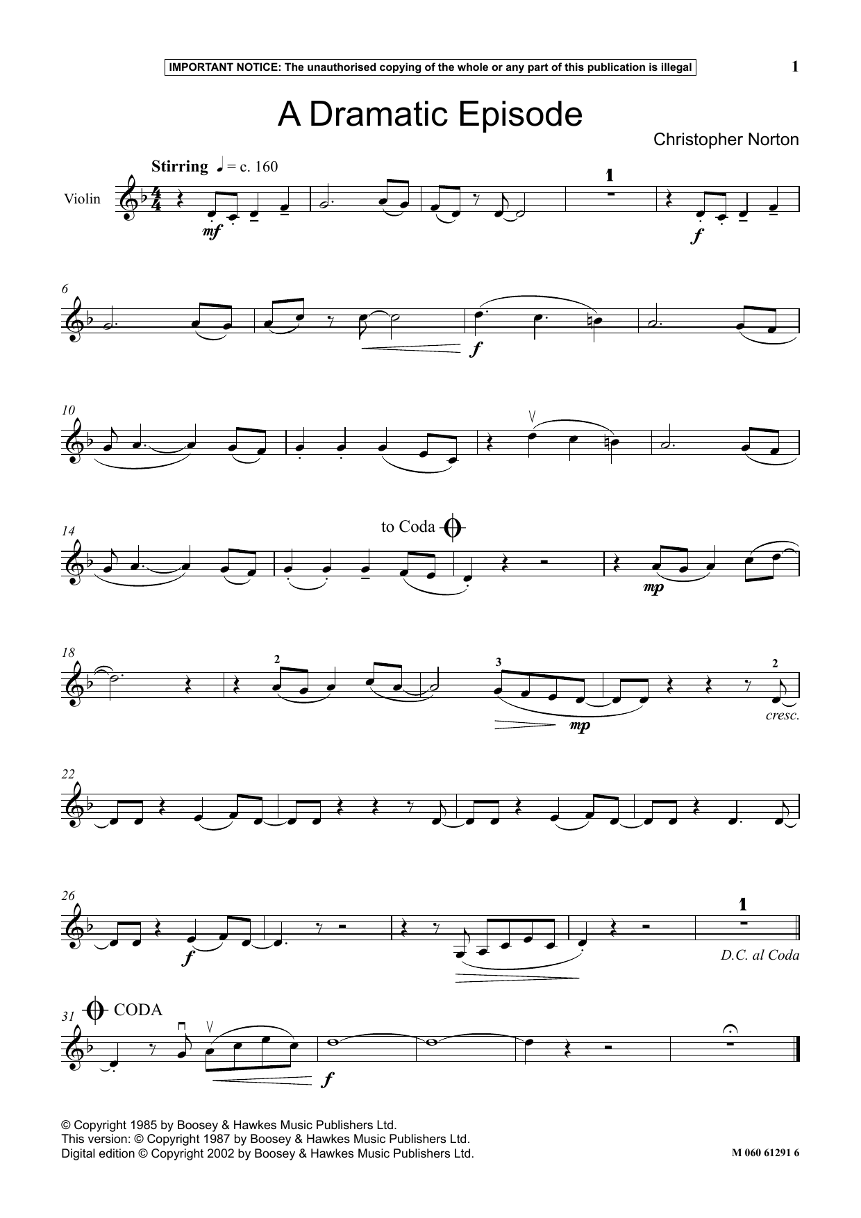 Christopher Norton A Dramatic Episode sheet music notes and chords arranged for Instrumental Solo