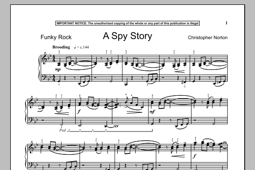 Christopher Norton A Spy Story sheet music notes and chords arranged for Piano Solo