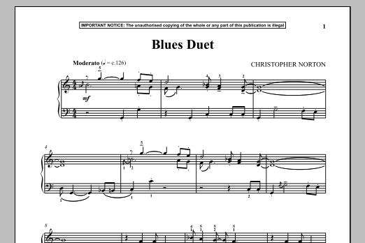 Christopher Norton Blues Duet sheet music notes and chords arranged for Piano Solo