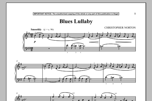 Christopher Norton Blues Lullaby sheet music notes and chords arranged for Piano Solo