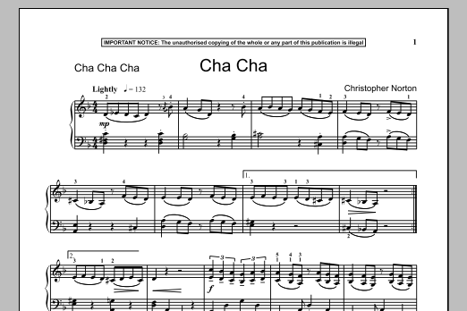 Christopher Norton Cha Cha sheet music notes and chords arranged for Piano Solo