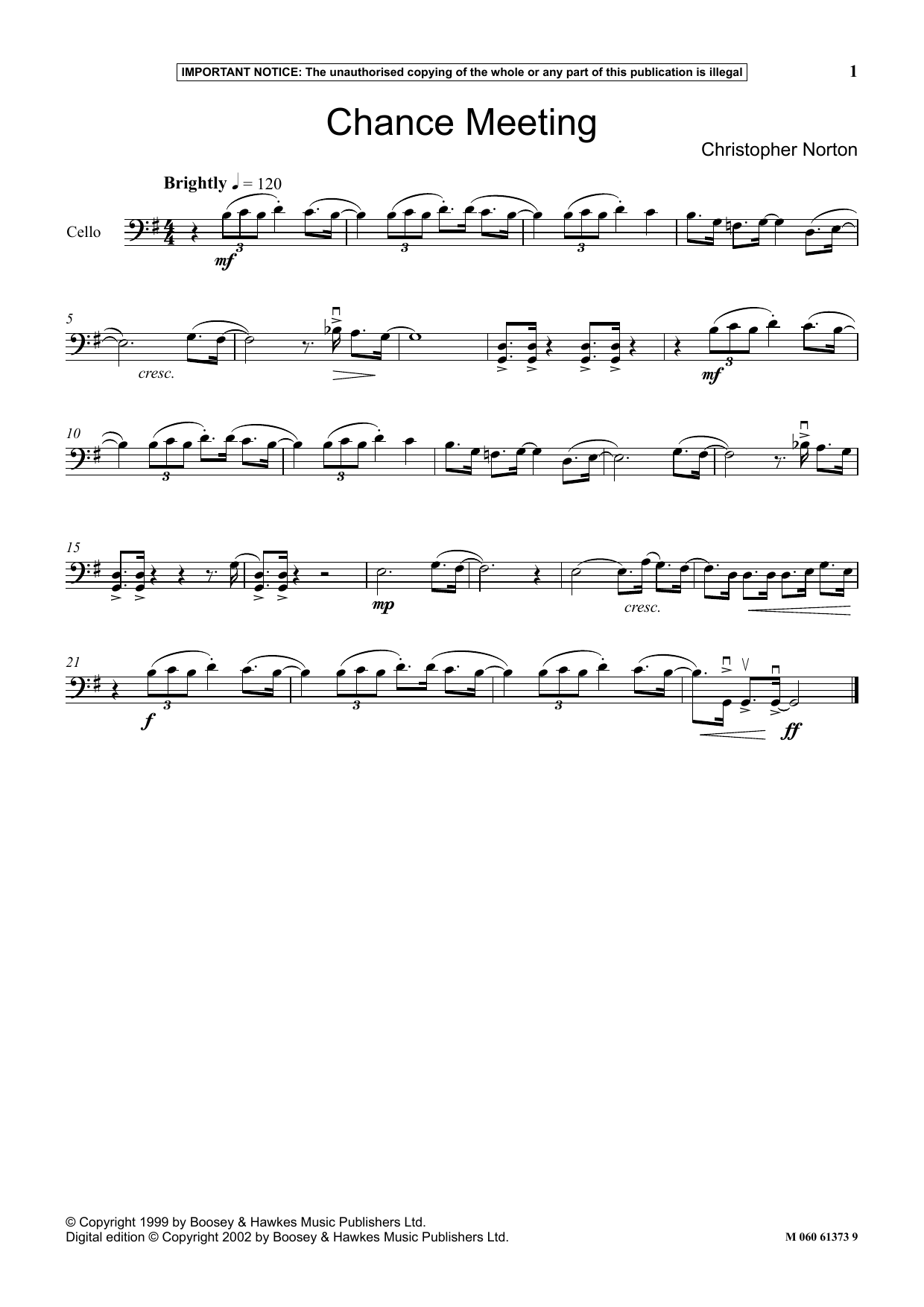 Christopher Norton Chance Meeting sheet music notes and chords arranged for Instrumental Solo