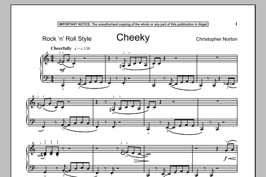 Christopher Norton Cheeky sheet music notes and chords arranged for Piano Solo