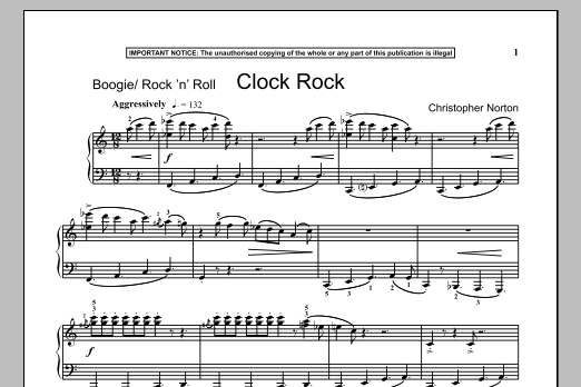 Christopher Norton Clock Rock sheet music notes and chords arranged for Piano Solo