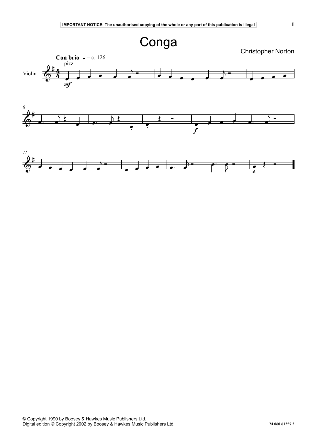 Christopher Norton Conga sheet music notes and chords arranged for Instrumental Solo