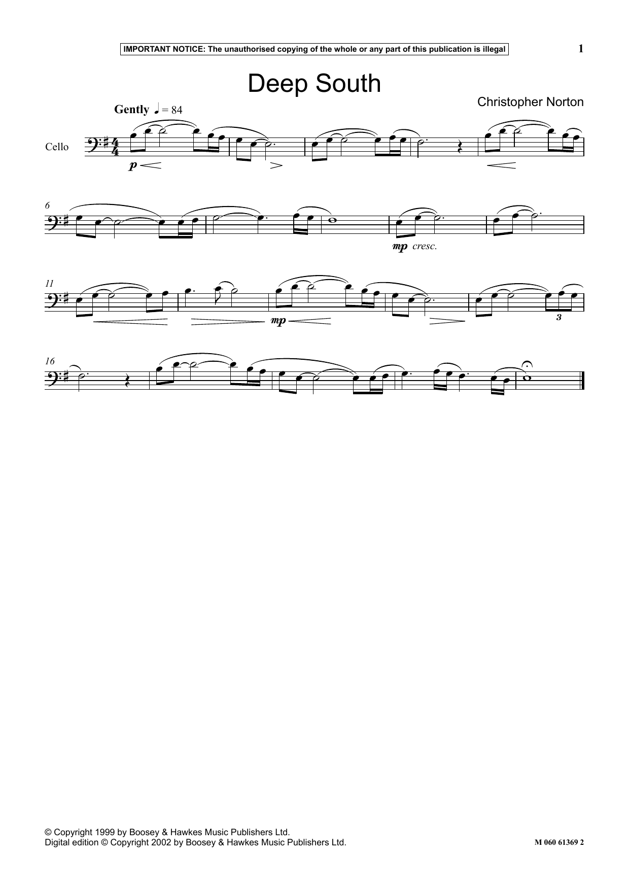 Christopher Norton Deep South sheet music notes and chords arranged for Instrumental Solo