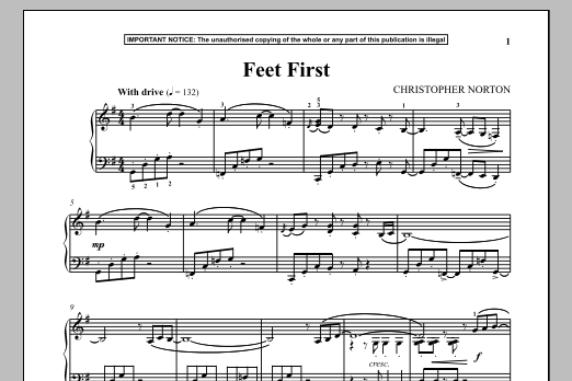 Christopher Norton Feet First sheet music notes and chords arranged for Piano Solo