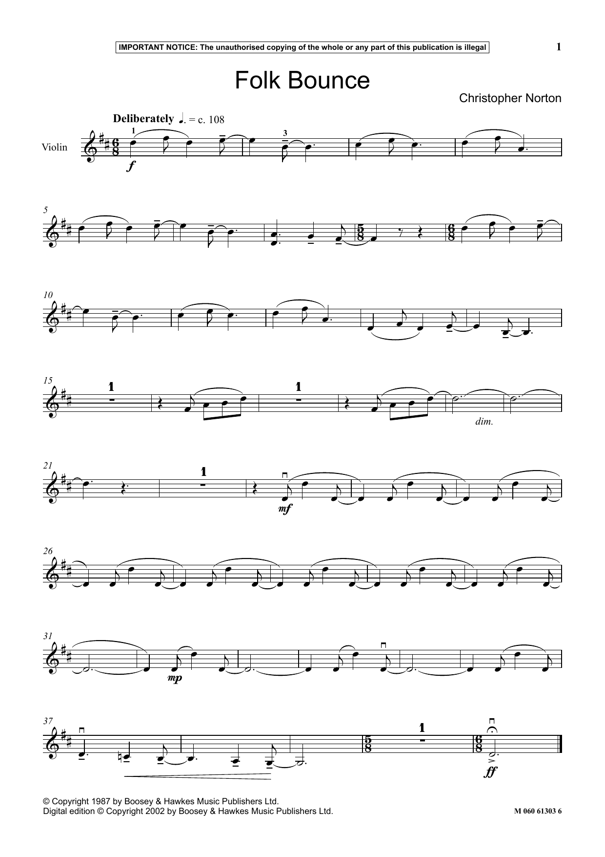 Christopher Norton Folk Bounce sheet music notes and chords arranged for Instrumental Solo