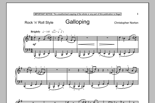 Christopher Norton Galloping sheet music notes and chords arranged for Piano Solo