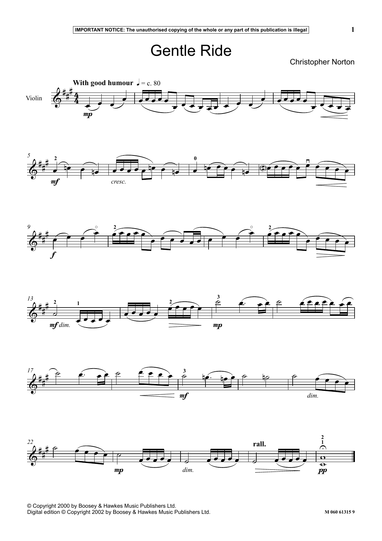 Christopher Norton Gentle Ride sheet music notes and chords arranged for Instrumental Solo