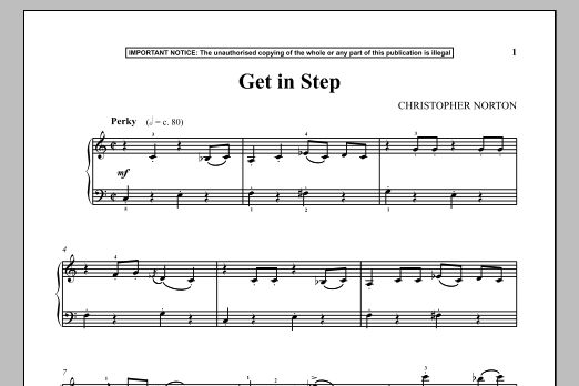 Christopher Norton Get In Step sheet music notes and chords arranged for Piano Solo