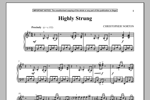 Christopher Norton Highly Strung sheet music notes and chords arranged for Piano Solo