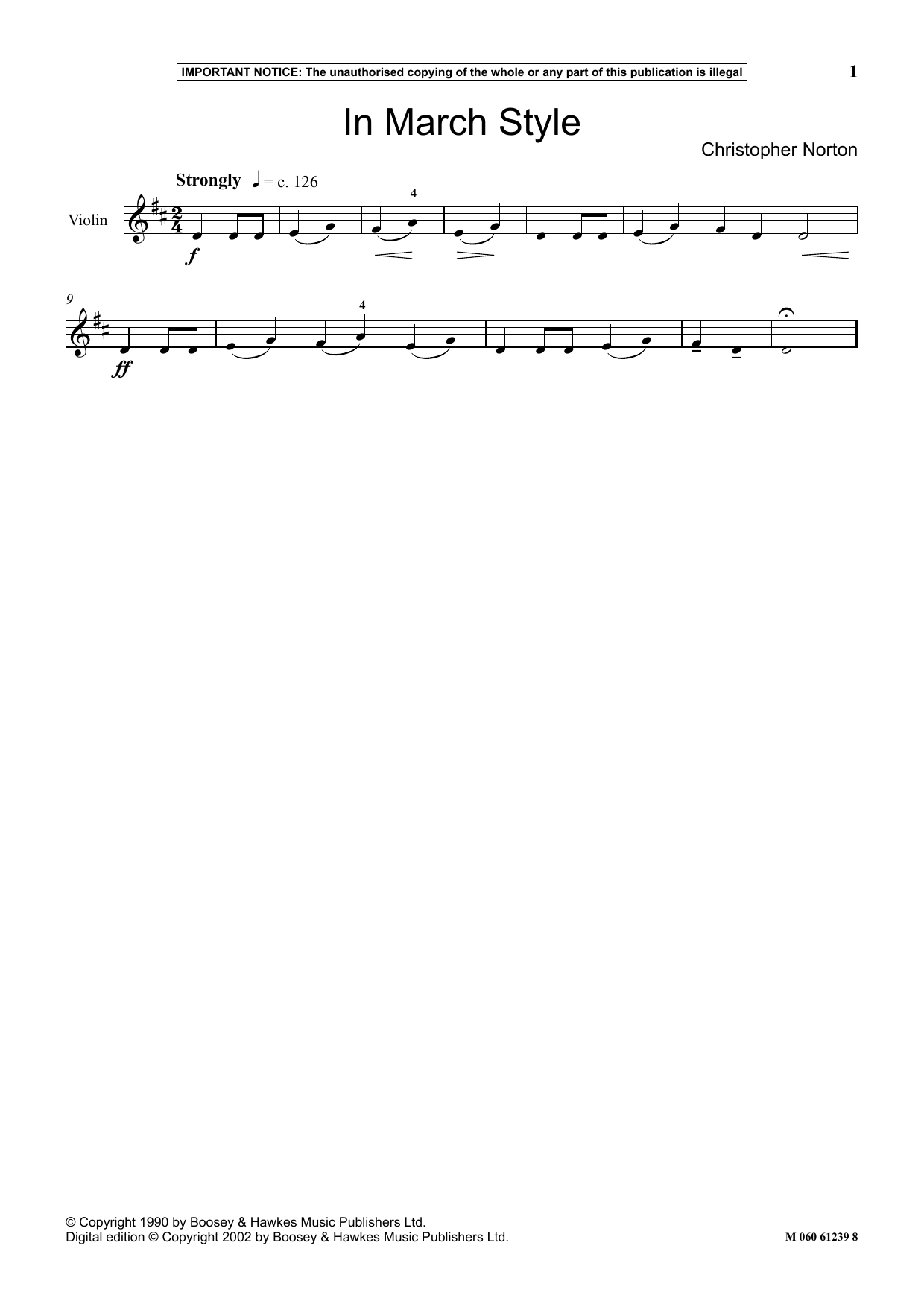 Christopher Norton In March Style sheet music notes and chords arranged for Instrumental Solo
