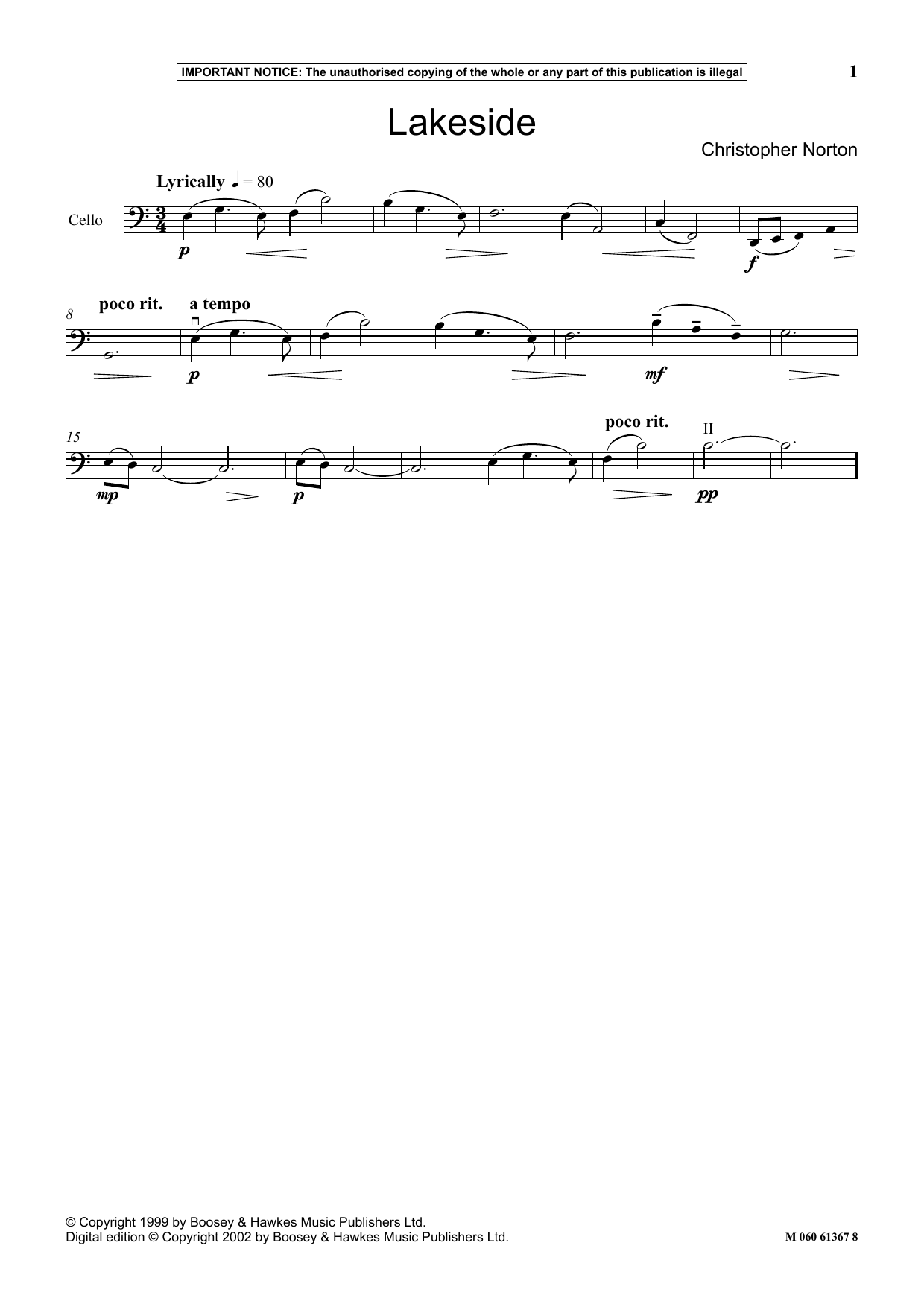 Christopher Norton Lakeside sheet music notes and chords arranged for Instrumental Solo