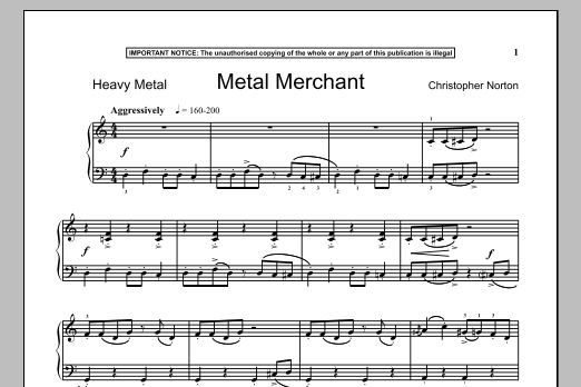 Christopher Norton Metal Merchant sheet music notes and chords arranged for Piano Solo