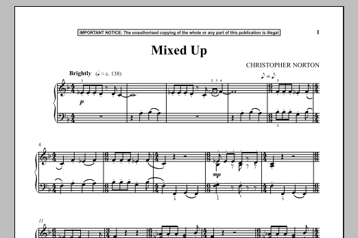 Christopher Norton Mixed Up sheet music notes and chords arranged for Piano Solo