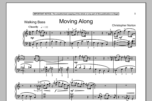 Christopher Norton Moving Along sheet music notes and chords arranged for Piano Solo