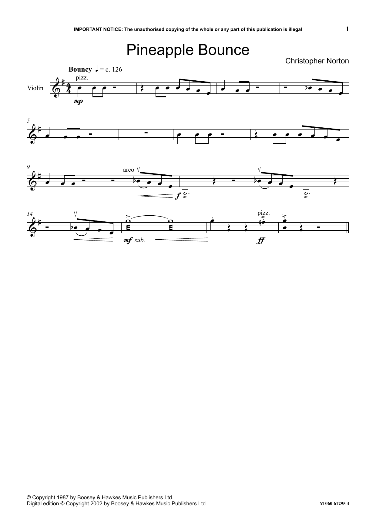 Christopher Norton Pineapple Bounce sheet music notes and chords arranged for Instrumental Solo
