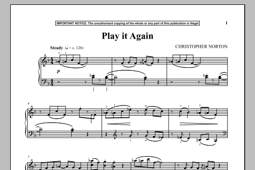 Christopher Norton Play It Again sheet music notes and chords arranged for Piano Solo