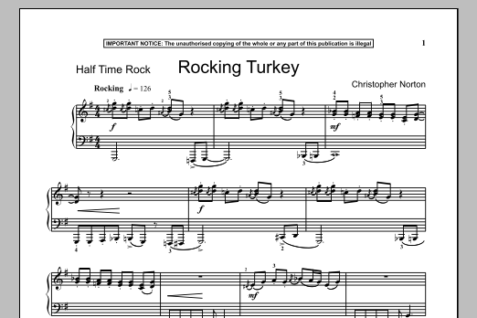 Christopher Norton Rocking Turkey sheet music notes and chords arranged for Piano Solo