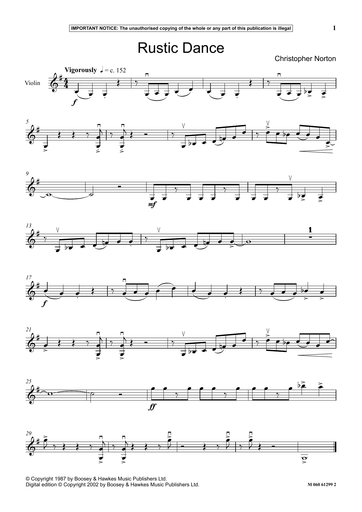 Christopher Norton Rustic Dance sheet music notes and chords arranged for Instrumental Solo
