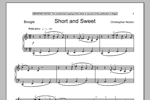 Christopher Norton Short And Sweet sheet music notes and chords arranged for Piano Solo