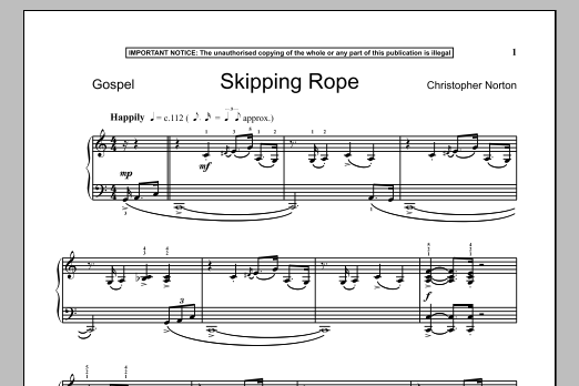Christopher Norton Skipping Rope sheet music notes and chords arranged for Piano Solo