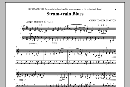 Christopher Norton Steam Train Blues sheet music notes and chords arranged for Piano Solo