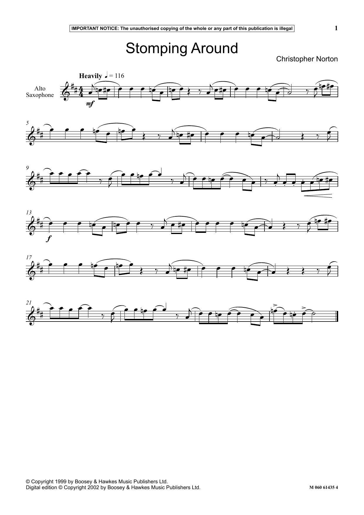 Christopher Norton Stomping Around sheet music notes and chords arranged for Instrumental Solo