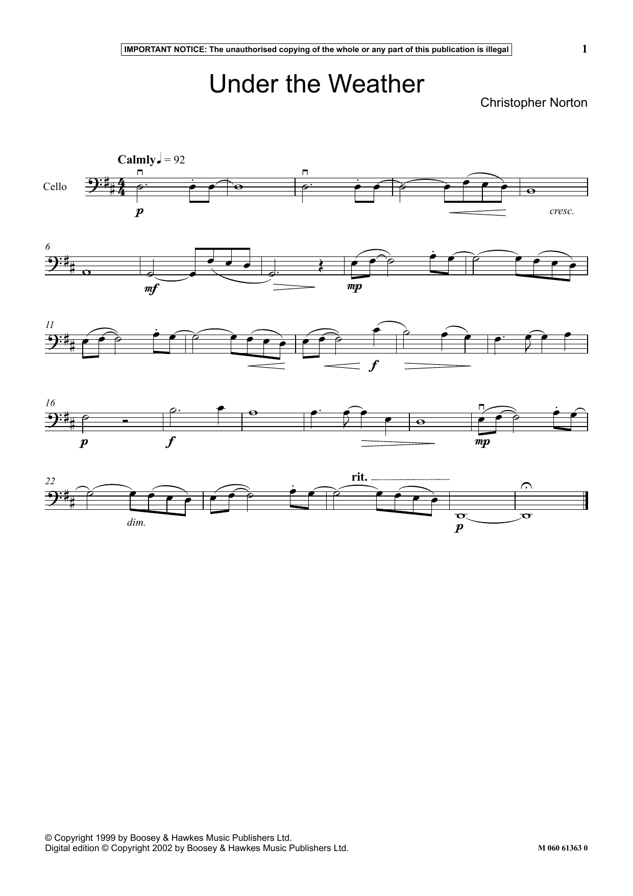 Christopher Norton Under The Weather sheet music notes and chords arranged for Instrumental Solo